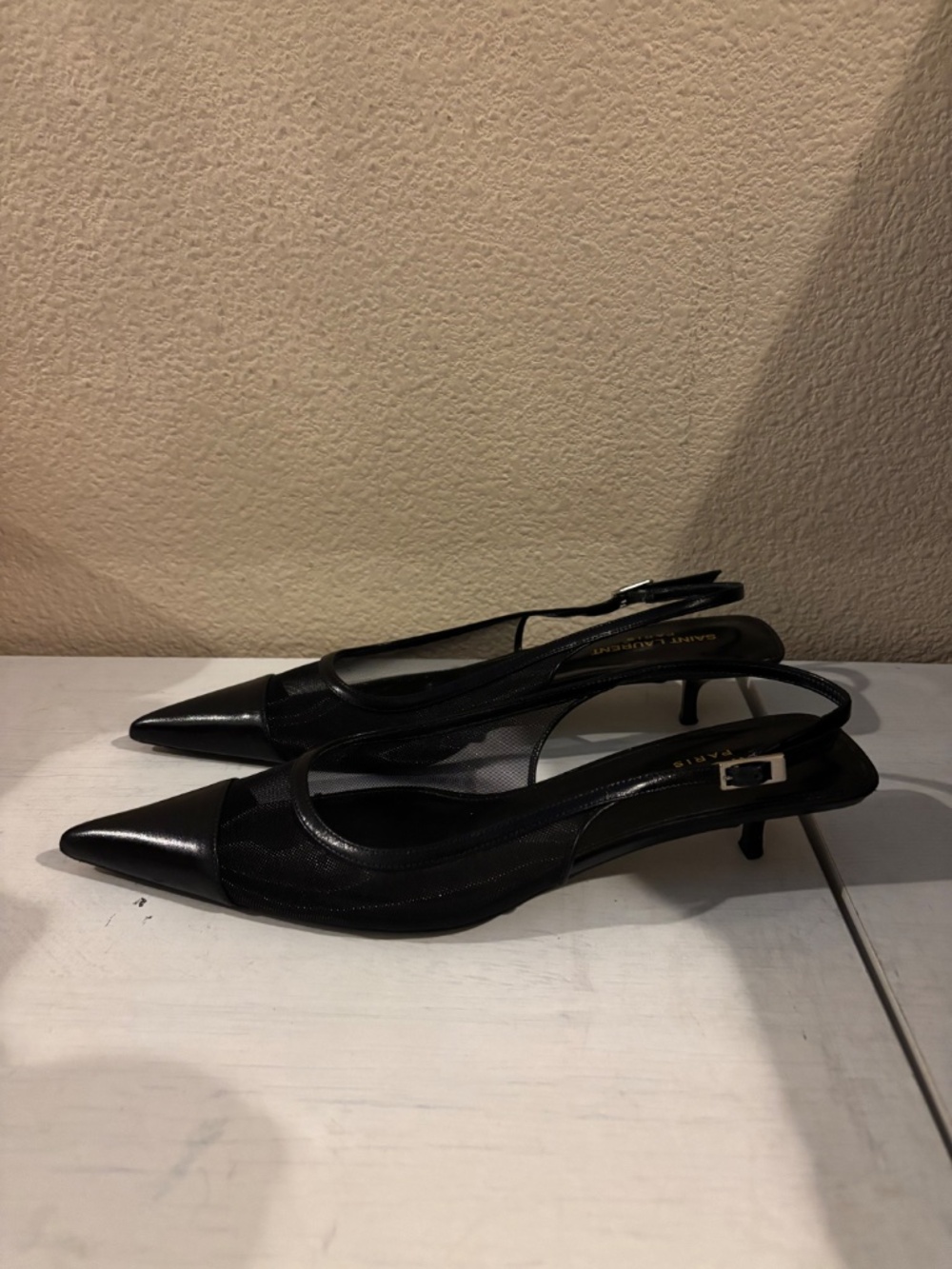 Used Once Authentic Saint Laurent Oxalis Slingback Pumps Size 38 - Picture 2 of 8